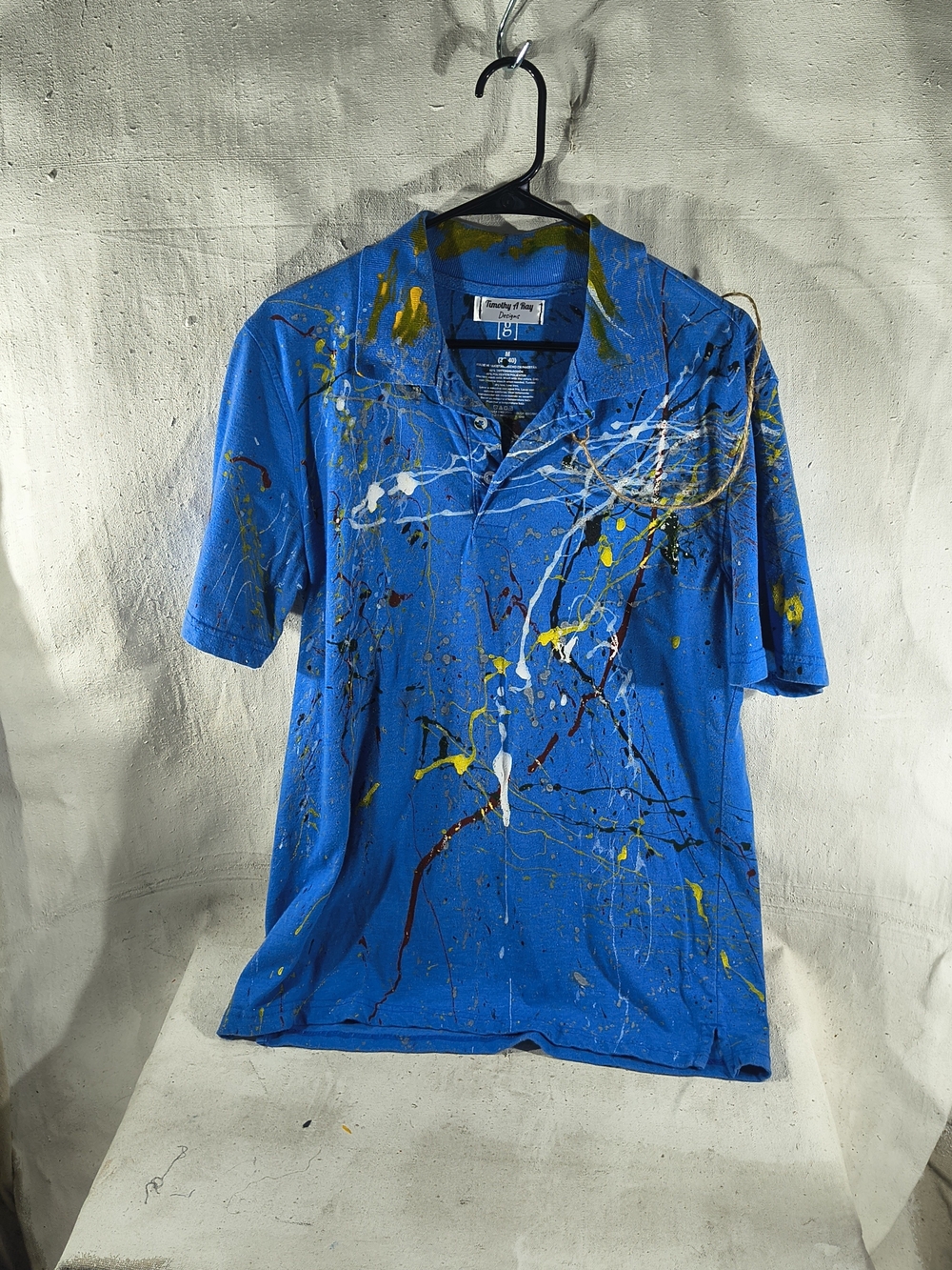 Timothy Designs T156 Men's Blue Polo Size Medium W/Unique Street Wear Design